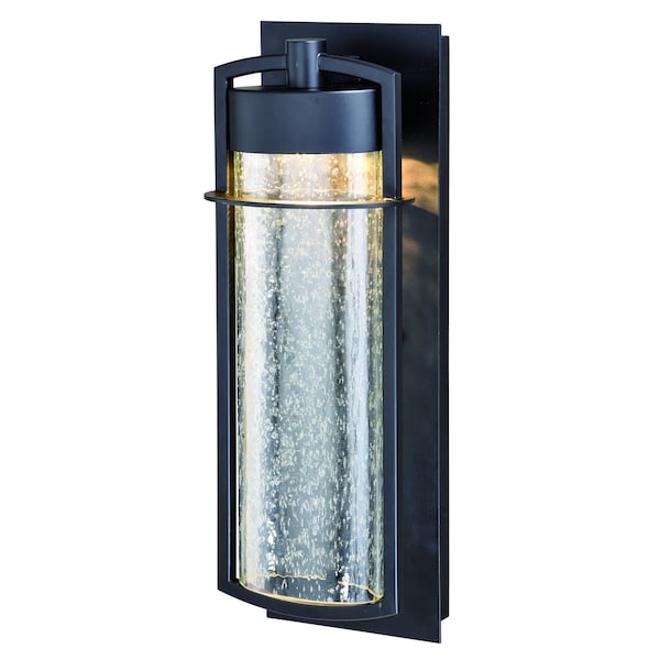 Vaxcel Logan 1 Light LED Bronze Cylinder Outdoor Wall Lantern Clear Glass T0376 - main